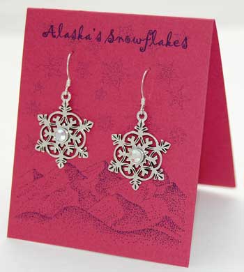 Snowflake Earrings - aurora borealis