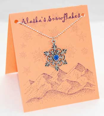 Snowflake Necklace - sapphire