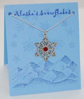 Snowflake Necklace - ruby