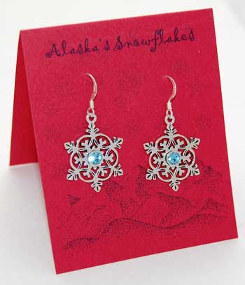 Snowflake Earrings - aquamarine