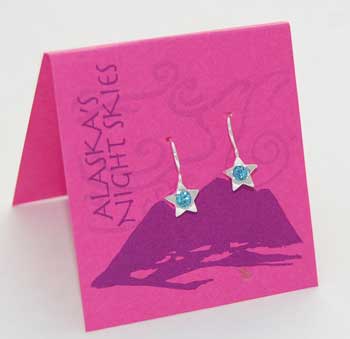 Star Earrings - aquamarine