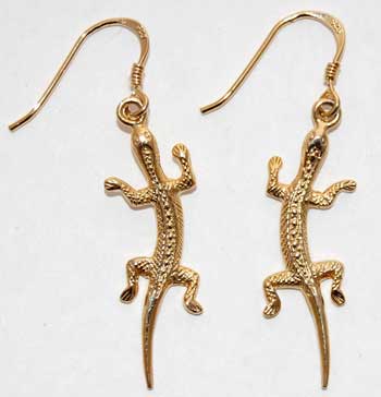 Lizard Earrings - gold