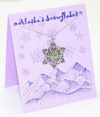 Snowflake Necklace - peridot