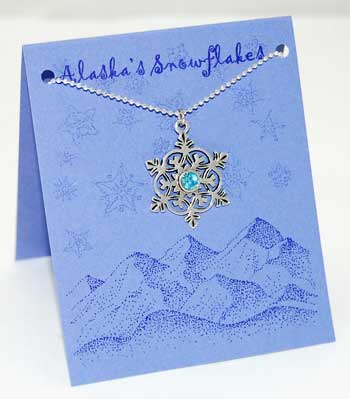 Snowflake Necklace - aquamarine