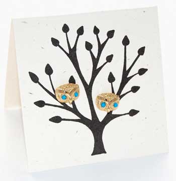 Owl earrings - gold