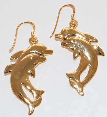 Double Dolphin earrings - gold