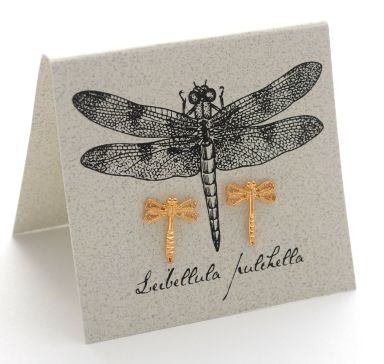 Dragonfly Filigree Earrings - gold