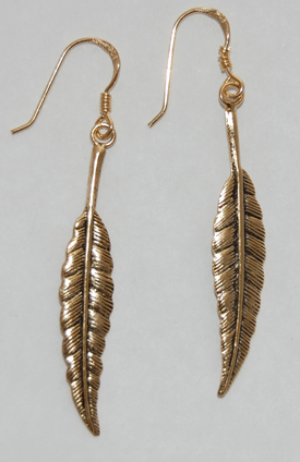 Feather Earrings - gold