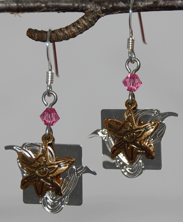 Orchid Garden Flower Earrings