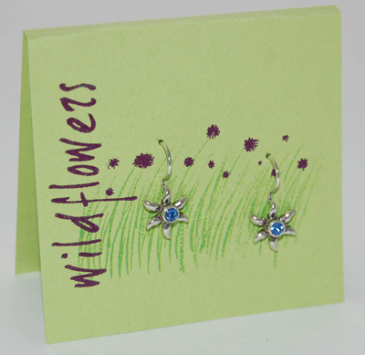 Aster Wildflower Earrings - sapphire