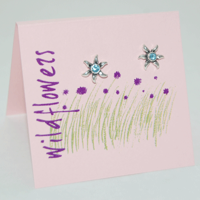 Aster Wildflower Post Earrings - aquamarine
