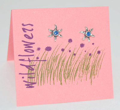 Aster Wildflower Post Earrings - sapphire
