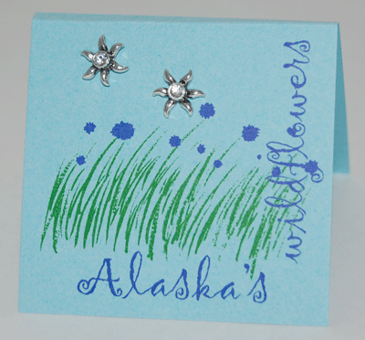 Alaska's Aster Wildflowers Earrings - diamond