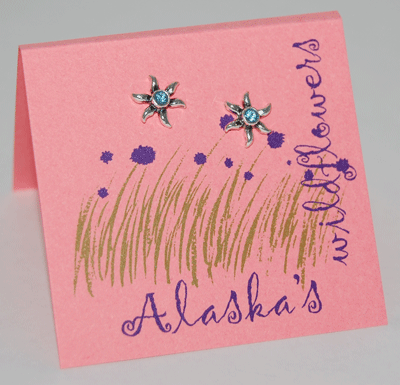 Alaska's Aster Wildflowers Earrings - aquamarine
