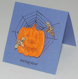 Bat Posts and Pumpkin - gold