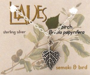 Birch Leaf Necklace - silver