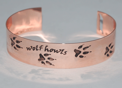Wolf Cuff Bracelet - copper