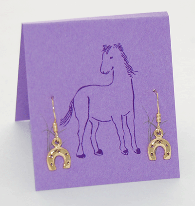 Horseshoe Earrings french wire - gold