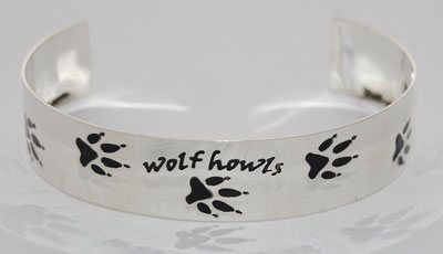 Wolf Cuff Bracelet - silver