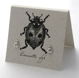 Ladybug Earrings - sterling 