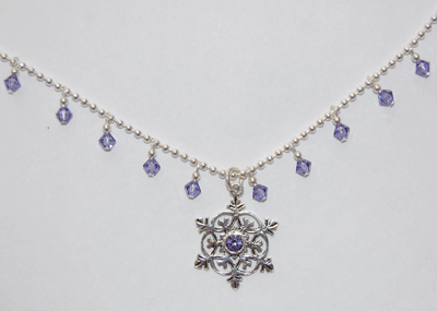 Snowflake Crystal Necklace - tanzanite