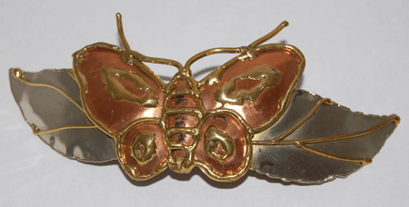 Butterfly and Leaf Barrette