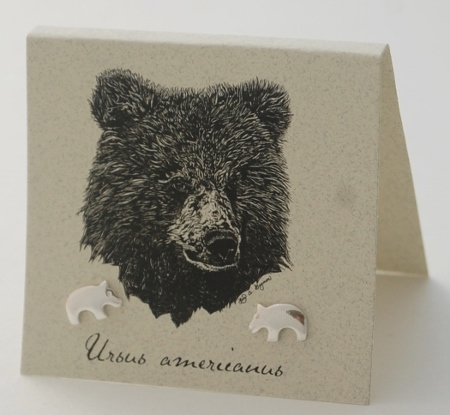 Bear Earrings - silver