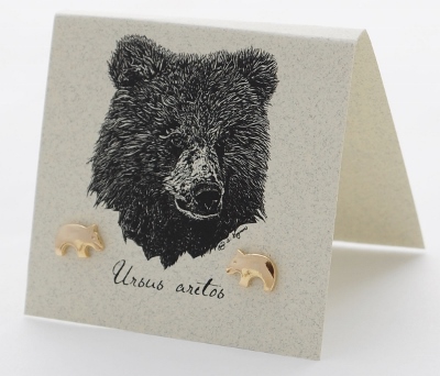 Bear Earrings - gold