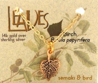 Birch Leaf Necklace - gold