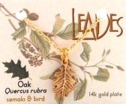 Oak Leaf Necklace - gold