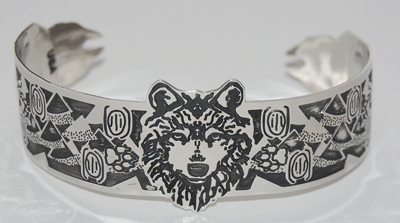 Wolf Cuff Bracelet - sterling 