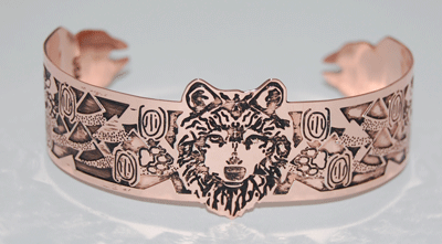 Wolf Cuff Bracelet - copper