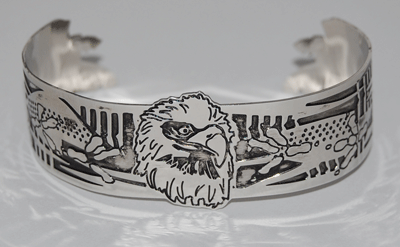 Eagle Cuff Bracelet - silver