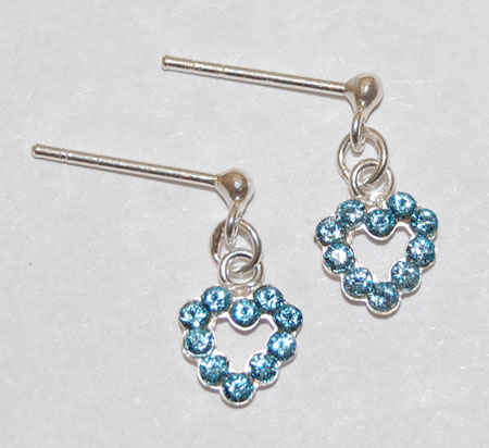 Dangle Hearts - aquamarine