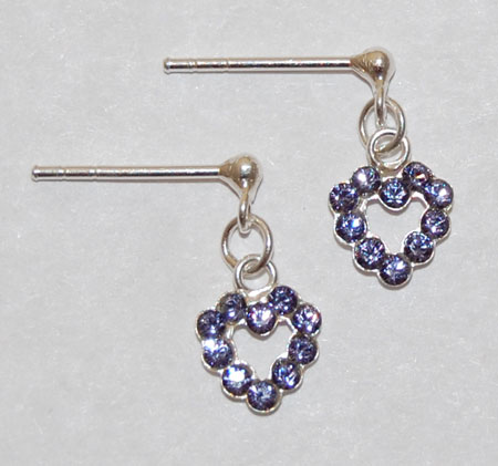 Dangle Hearts - tanzanite