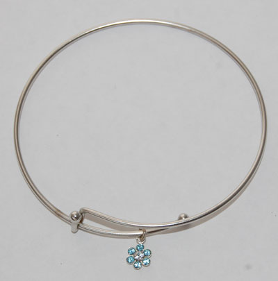 Flower Crystal Bracelet - aquamarine