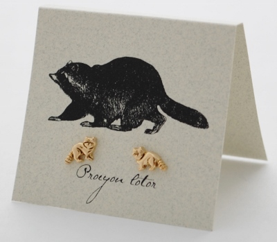 Raccoon  Earrings - gold