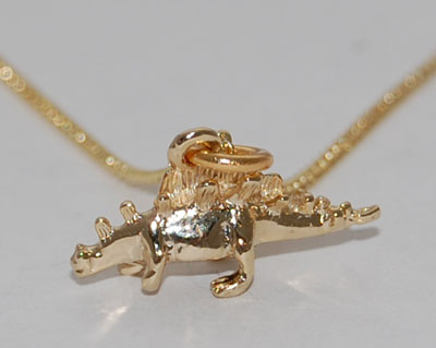 Stegosaurus necklace - gold