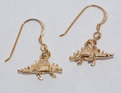 Stegosaurus Earrings - gold