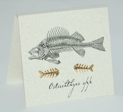 Fish Skeleton Earrings - gold