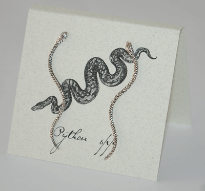 Snake Earrings (large) - silver