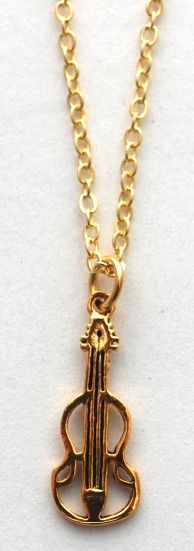 Violin Necklace - gold