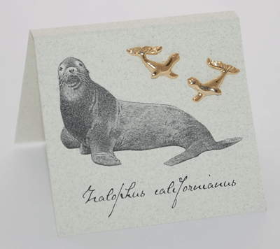 Sea Lion Earrings - gold