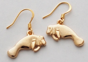 Manatee Earrings - gold