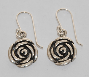 Rose Earrings - sterling silver