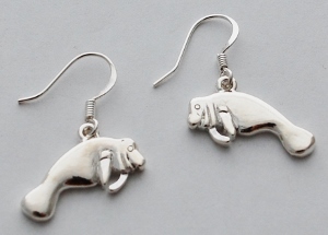 Manatee Earrings - silver