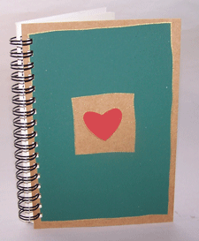 Heart Hand Silkscreened Journal