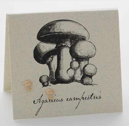 Mushroom Earrings - gold
