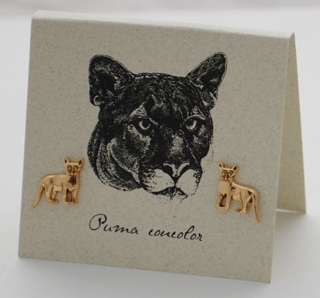 Mountain Lion Earrings - gold