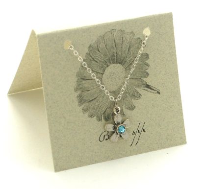 Flower Necklace - silver & crystals